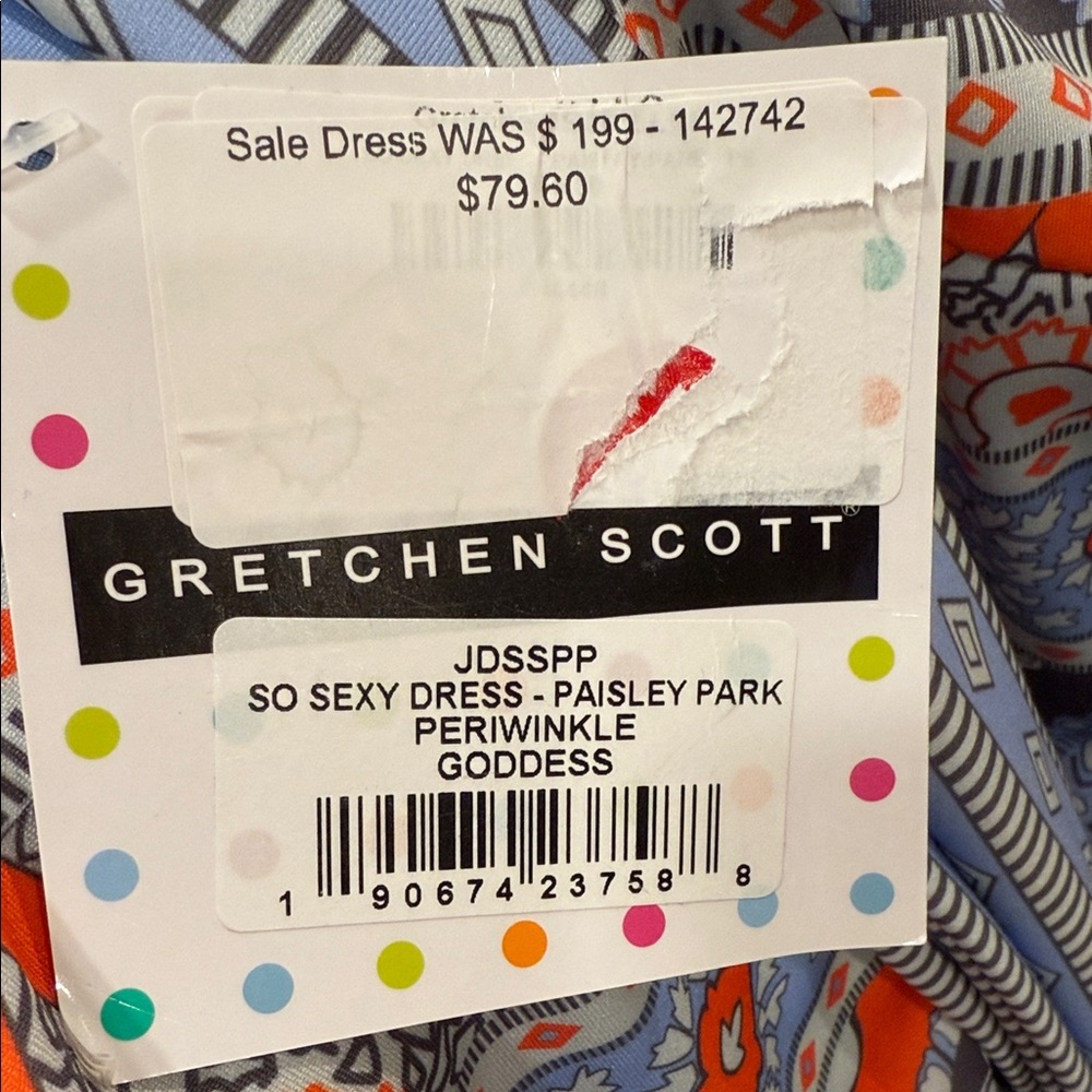 Gretchen Scott Designs Periwinkle Paisley Long Sleeve Dress